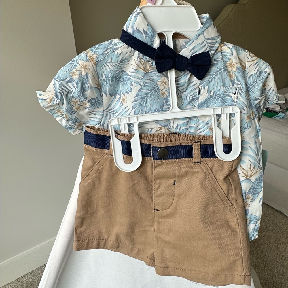 Little Lad boys 3 piece short and bow tie set